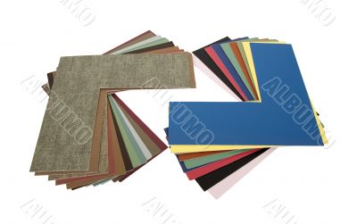 Matboard samples fanned out