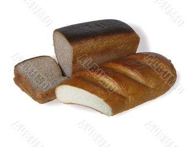 Bread in assortment iisolated on white
