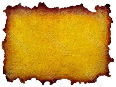 grunge mint yellow paper isolated over white background