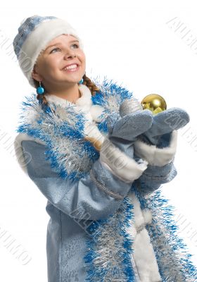 christmas girl with decoration ball