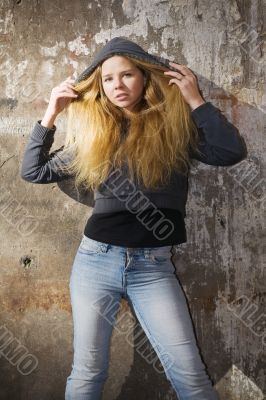beautiful girl in hood
