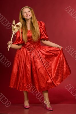 beautiful girl in red dress