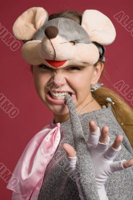 beautiful girl in mouse costume