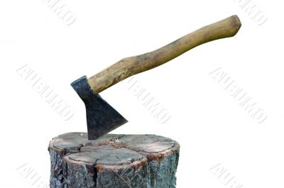 Splitting axe on a pack Splitting axe on a pack