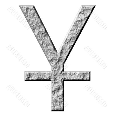 3D Stone Yen Symbol 3D Stone Yen Symbol