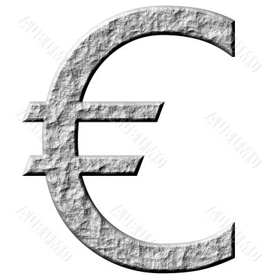 3D Stone Euro Symbol 3D Stone Euro Symbol