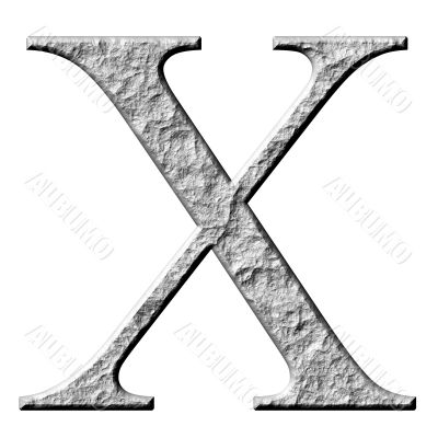 3D Stone Greek Letter Chi