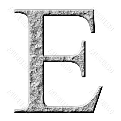 3D Stone Greek Letter Epsilon