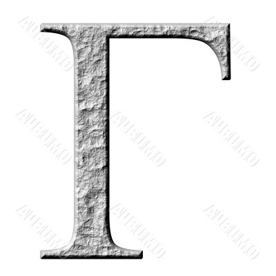 3D Stone Greek Letter Gamma