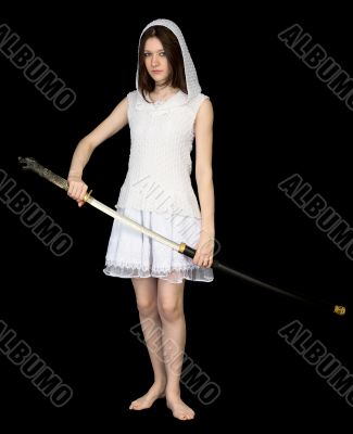 Girl with the big Japanese sword