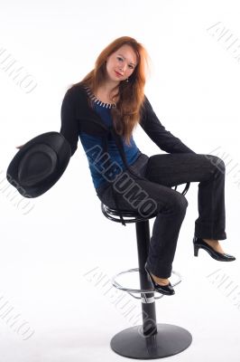 Young girl and office work Young girl and office work