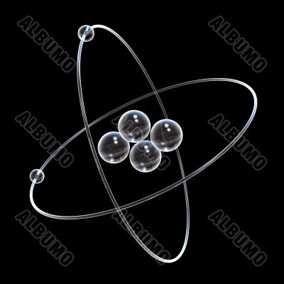 3d Helium Atom made of glass