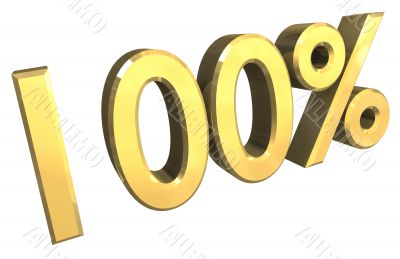 100 percent in gold - 3d made 100 percent in gold - 3d made