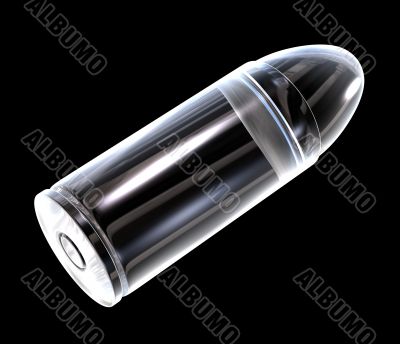 3d bullet made of glass