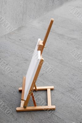 Easel with blank canvas