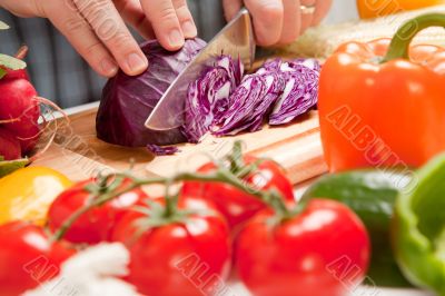 Man Slicing Vegetables