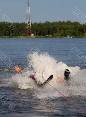 water ski falling