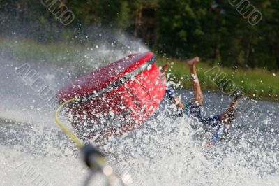 water ski falling