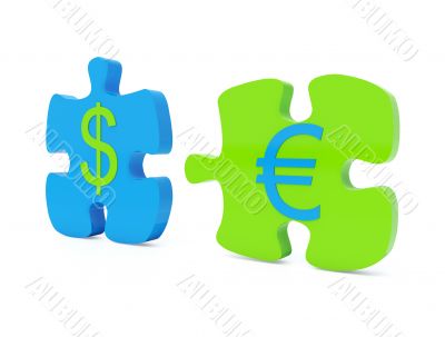 Dollar euro jigsaw