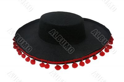 Black sombrero mexicano isolated