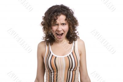 Woman screaming.