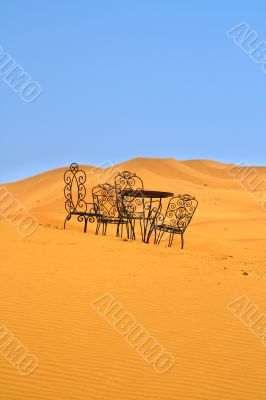 romantic place to sit on the Sahara desert