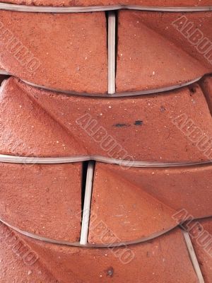 red round bricks background