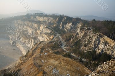 Highway near to an open-cast mine
