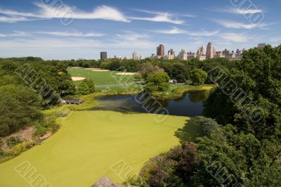 A landscape of Central Park in New York City A landscape of Central Park in New York City