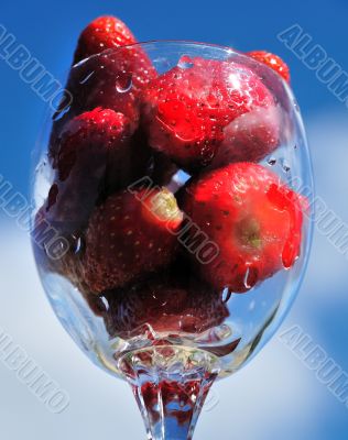 strawberry in glass