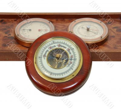 Antique barometer and dials