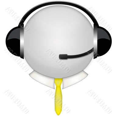 yellow tie headphone sign