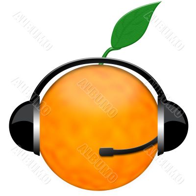 orange headphone sign