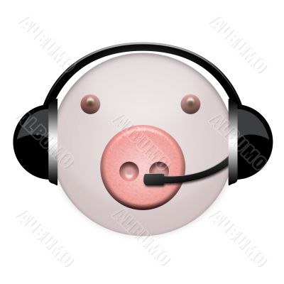 pig headphone sign