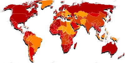 Colorful map of red and yellow colors