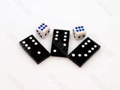 Dominos and dice.