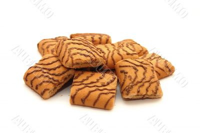 A little cookies on a white background A little cookies on a white background