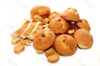 assortment of baked bread