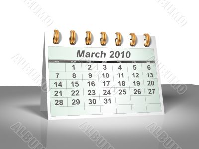 March 2010 Desktop Calendar.