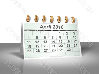 April 2010 Desktop Calendar.