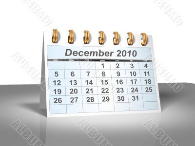 December 2010 Desktop Calendar.
