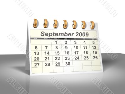 September 2009 Desktop Calendar.