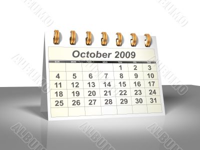 October 2009 Desktop Calendar.