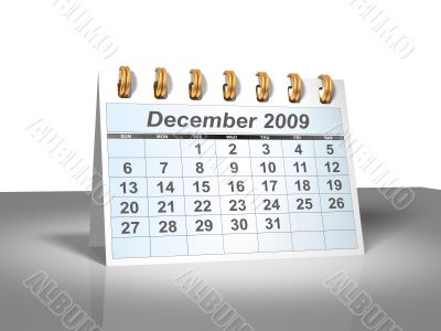 December 2009 Desktop Calendar.
