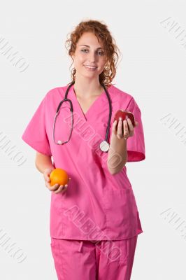 Nurse with fruit
