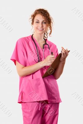 Nurse with clipboard