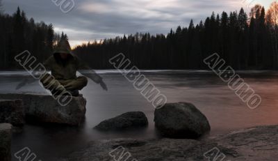 The shaman in the Karelian woods
