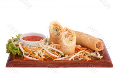 Spring roll with chilli sauce Spring roll with chilli sauce