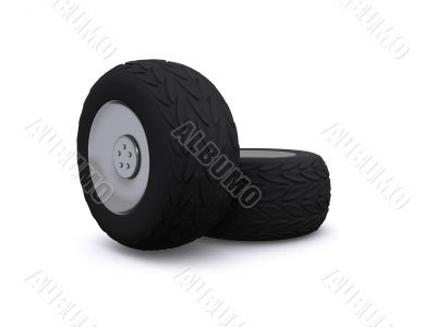 car wheels. 3d