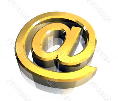 email symbol in gold